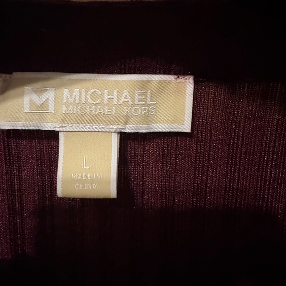 Michael Kors Burgundy Chain Detail Blouse size L used once - Picture 3 of 10